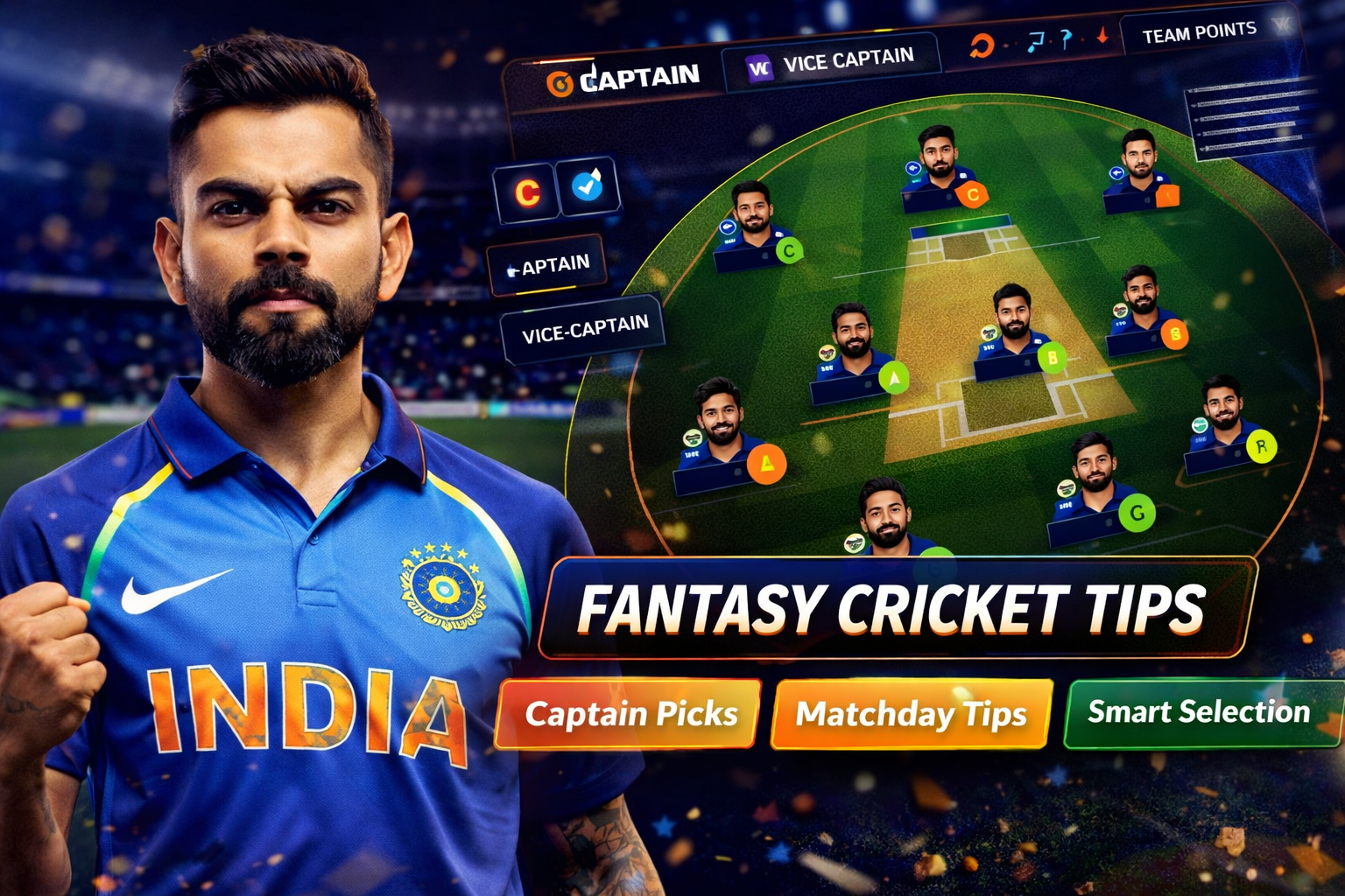 Come APK 11 role based fantasy cricket checklist